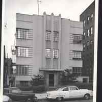 B&W photo of apartment building at 84-86 Highland Avenue, Jersey City.