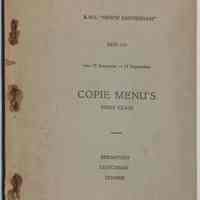 Copie Menus, First Class, R.M.S. "Nieuw Amsterdam", August 25 to September 11, 1948.