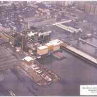 Color aerial photo of Maxwell House Coffee plant, Hoboken, no date, ca. 1960.