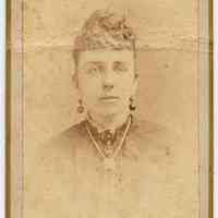 Carte-de-visite of an unknown young woman posed in studio, Hoboken, no date, circa 1879-early 1880s