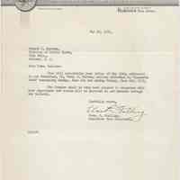 Digital image: Letter to Edward J. Barrone [Borrone], Director of Public Works from Charles P. Stalling, Executive Vice President, Hoboken Chamber of Commerce, May 29, 1951.