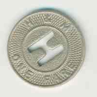          Metal coin token of the Hudson & Manhattan Rail Road, no date, ca. 1944. picture number 1
   