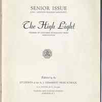 The High Light. Senior Issue. June, 1940. Demarest High School, Hoboken.