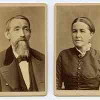 Sepia-tone photos, 2; man & woman (presumed huband & wife), Hoboken, n.d., ca. 1880-1887.