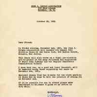 Digital image of letter: Signed letter from John J. Grogan, Oct. 22, 1951 inviting recipient to annual Pre-Election Dance at Union Club.