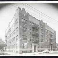 B&W photo of apartment building at 123-125 Summit Avenue, Jersey City.