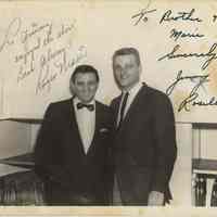 B+W photo of Jimmy Roselli with Roger Maris; inscribed by Roselli, no place, no date, ca mid-1950