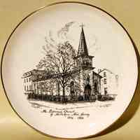 Commemorative plate: centennial of the Reformed Church of Hoboken, 6th & Garden St., 1956.