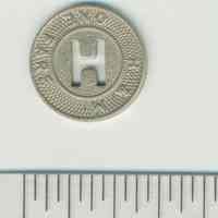          Metal coin token of the Hudson & Manhattan Rail Road, no date, ca. 1944. picture number 2
   