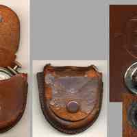          views of leather case with K&E Co. monogram; snap
   