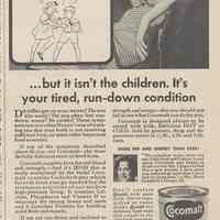 Ad, Cocomalt; Cut-Rite: I Give Up! Those Children Wear Me Out. By R.B. Davis Co., Hoboken; in True Story, Aug. 1936