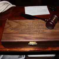          1338 engraved gavel presented to Eugene Flinn
   