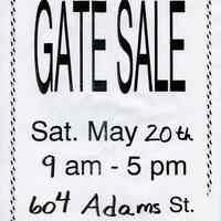          Gate Sale 037. 05-20-1995 604 Adams St.
   