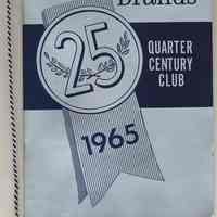 Booklet: Standard Brands Quarter Century Club, 1965; with program & menu for Hoboken members.