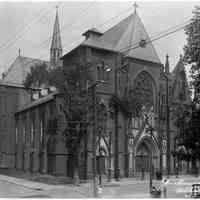 B+W photo of Our Lady of Grace Church, northwest corner of Willow Ave. at 4th St., before steeple was added. ca. early 1930