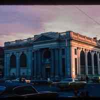          Color slide of eye-level view of front and side facades at 47 Newark on the SE corner of Hudson and Newark picture number 1
   