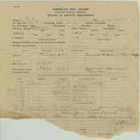 Form: American Red Cross, Canteen Escort Service, Report of Service Assignment, July 9, 1919.