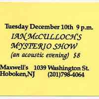          27 Ian McCulloch's Mysterio Show (an acoustic evening)
   