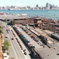          Digital image of color photo of an wider aerial view of the passenger train shed at the Hoboken Terminal, Hoboken, Sept., 2002. picture number 1
   