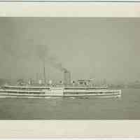 B+W photo of the day liner "Bear Mountain" on the Hudson River looking west, no date, ca. 1940.