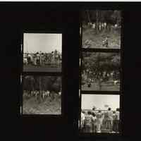 B+W negative contact sheet of images of Hoboken taken by John Conn. no date, [1976].