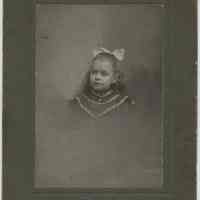 Mounted b+w photo of Mabel Bolles of Hoboken, ca. 6 years old, Hoboken, ca. 1904-1905.