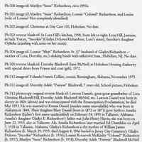 Notes and other information related to the Lora Hill Archive. Notes assembled 2005 by Holly Metz relating to photos.