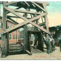 Postcard image: digital scan of postcard "Shaft Elevator, McAdoo Tunnel, New York," no date, ca. 1905.