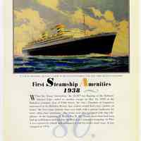          pg 93: 80. First Steamship Amenities 1938
   