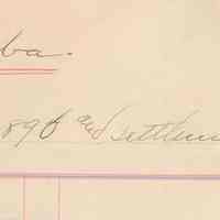 Single leaf, ledger ruled, titled: Propelled Reba., Synopsis to April 30, 1890 of Settlement in full with L.C. Richardson. No place, 1890.
