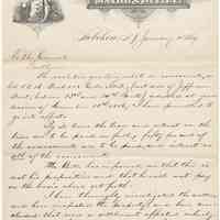 Digital image, document: Letter by Mayor Edwin J. Kerr to City Council re assessment rebates on certain Coster lots, Hoboken, Jan. 15, 1887.