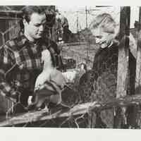 B+W publicity photo of Marlon Brando as Terry Malloy with Eva Marie Saint as Edie Malloy in film "On the Waterfront," Hoboken, no date, ca. 1953-1954.