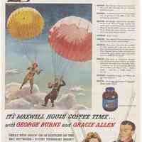 Ad: Maxwell House Coffee, 4 full-page ads from various magazines, published 1945-1952.