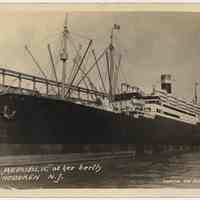 B+W photo of S.S. Republic, U.S. Lines, berthed at Hoboken, n.d.; between 1924-1931.