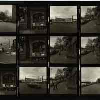 B+W negative contact sheet of images of Hoboken taken by John Conn. no date, [1976].