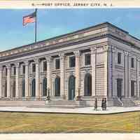 Postcard: Post Office, Jersey City, NJ