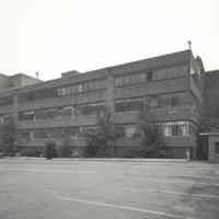 Digital image of B+W photo of former Maxwell House Coffee plant exterior, Offices & Laboratory, Hoboken, 2003.