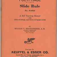 Manual: The Polyphase Slide Rule. A Self Teaching Manual... Breckenridge. K&E, NY & Hoboken, [copyright 1944]