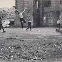 Reference images of 2 printed photo images of a playground on Willow Avenue near Thirteenth St. from pg 5 of 2002.026.0002, Hoboken, ca. 1975.