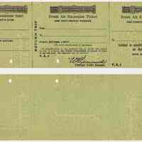 Ticket sample: D.L.& W. R.R. Fresh Air Excursion, June 3, 1943.