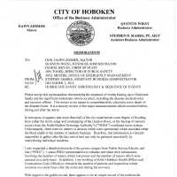          Memo, City of Hoboken: HURRICANE SANDY CHRONOLOGY & SEQUENCE OF EVENTS; Dec. 3, 2012. picture number 93
   