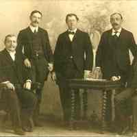 Sepia-tone group photo of the Hoboken Board of Education, Hoboken, no date, ca. 1900.