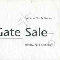          Gate Sale 043. 04-23-1995 Corner 9th & Garden
   
