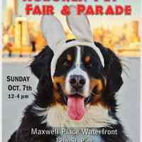 Card, announcement: 8th Annual Hoboken Pet Fair & Parade. Sun., Oct. 7th, Maxwell Place Waterfront, 12th St. Pier.