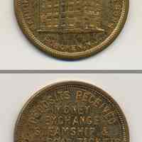 Commemorative coin issued by Banking House of John Steneck & Sons, Hoboken, N.J., 1911.