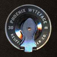 Phoenix Wyteface non-metallic 30 meter woven tape, N7435M, made by Keuffel & Esser Co., issued ca. 1957-1965.