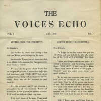          Newsletter: The Voices Echo. Published by 