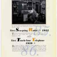          pg 97: 85. First Sea-going Radio 1952; 86. First Touch-tone Telephone 1959
   