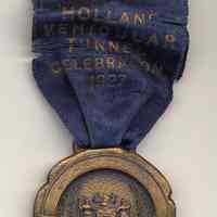 Ribbon badge with medallion: General Committee, Holland Vehicular Tunnel Celebration 1927.
