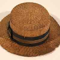 Straw hat that once belonged to Robert Kirchgessner, founder & proprietor of United Decorating Company, Hoboken, N.J. N.d., ca. 1910-1930.